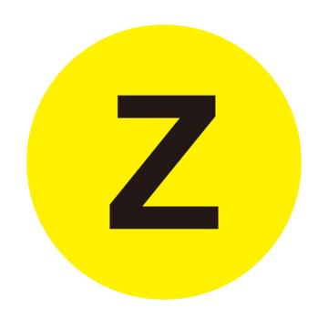 安赛瑞 耐磨库位编号地贴（Z），不干胶覆3M膜，Ф200mm 12184