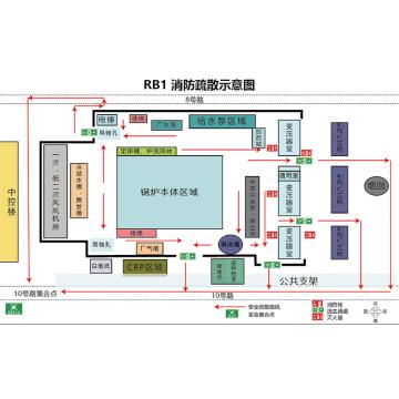 帛拉 标识，80cm*50cm，1mm铝板贴工程级反光膜 消防疏散示意图RB1