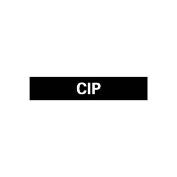 安赛瑞 管道标识-CIP，自粘性乙烯表面覆膜，黑底白字，50×250mm 15232