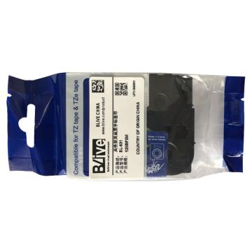 Blive 标签机色带，PET，12mm×8m，黄底黑字 BL-631
