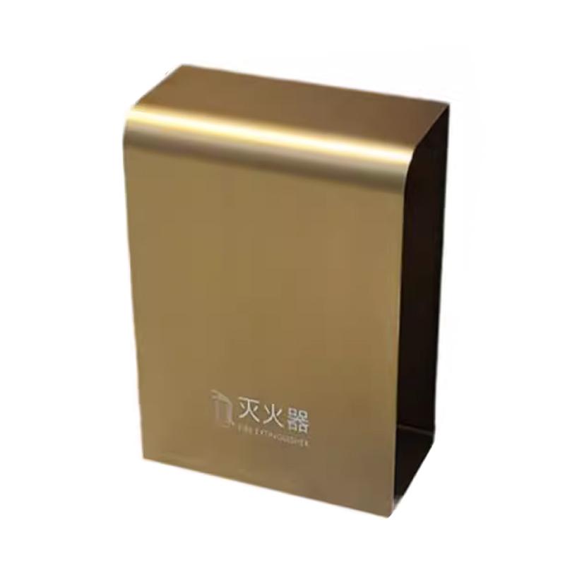 月桐 不锈钢灭火器箱400×200×520mm 圆弧款 黄钛金 YT-LXF46