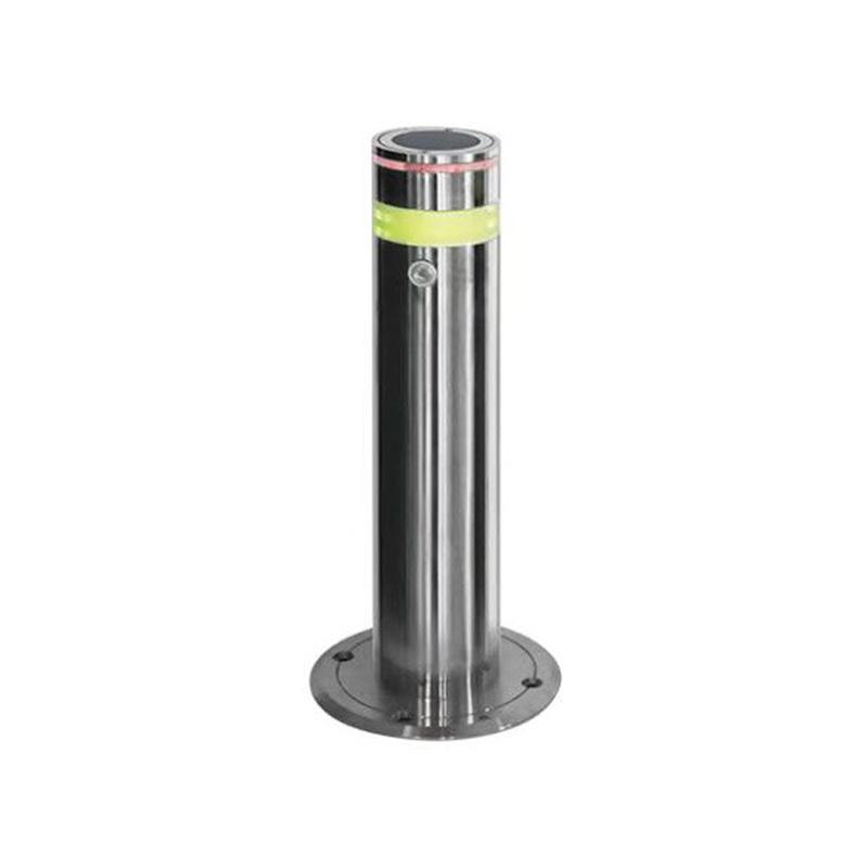 月桐 太阳能款304不锈钢警示柱φ133mm 高600mm 底座厚度12mm 银色+绿色 DYT-XZ2