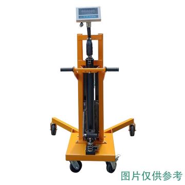 鹰力 称重直角型油桶搬运车载重:450kg，液压升高600mm，带电子称 鹰力DTF450B-1