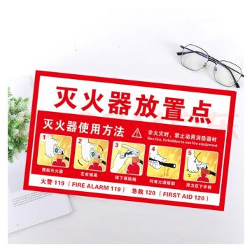 功成狮 灭火器墙贴，PP背胶，30*18cm GSSI1072