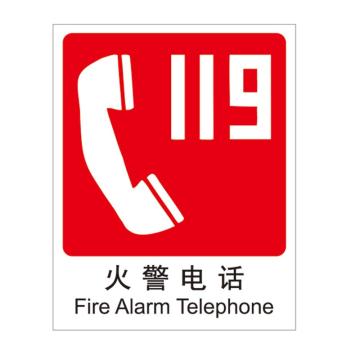 Raxwell 消防标识火警电话，250*315mm，1.0mm自发光板 RSSY0012