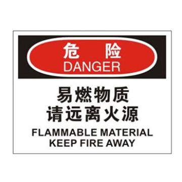 Blive OSHA危险标识-易燃物质请远离火源，自粘性乙烯，250×315mm BL-S-32734