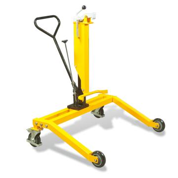 Raxwell 250Kg宽支腿型四轮油桶搬运车(液压起升)支腿内间距850mm RHMC0057