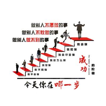 安赛瑞 亚克力励志自粘墙贴，成功的阶梯，小号 500333