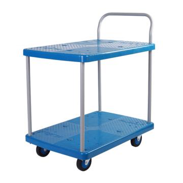 连和 全静轮双层单扶手车板式手推车铁支架轮 200KG，825*500*880mm PLA200Y-T2