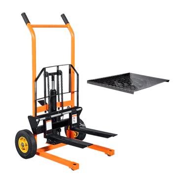 力拓中用 小堆高车常规款，载重(KG)：200KG，升高(M)：0.85，直向轮带盖板货叉长度470mm CWC2085ZB