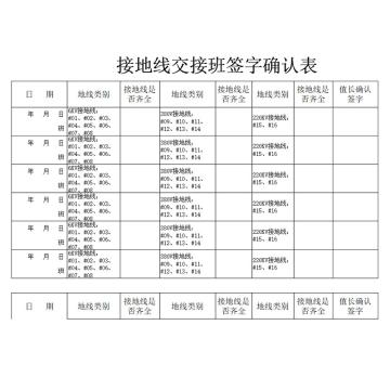 影艺随行 接地线交接班检查记录，印刷品A4，297mm*210mm，50页/本 接地线交接班检查记录-A4