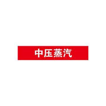安赛瑞 管道标识-中压蒸汽，自粘性乙烯表面覆膜，红底白字，50×250mm 15133