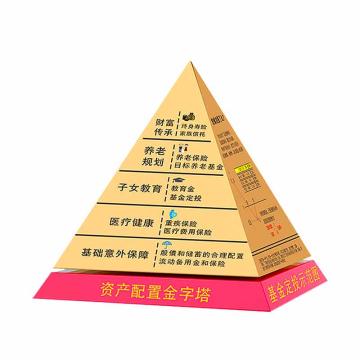安赛瑞 金字塔展示牌，18cm旋转木质定制款 701762