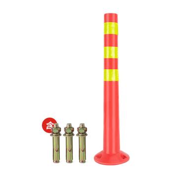 轰烈 塑料警示柱含安装螺丝，红色主体+黄色反光膜，0.3kg 约740×190mm