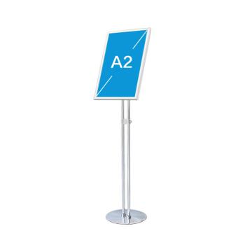 伏兴 不锈钢双杆立式展示牌，A2银色圆底 C1221