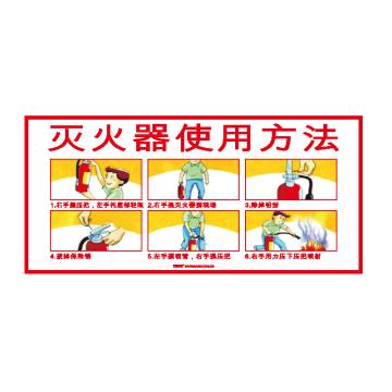 安赛瑞 灭火设备使用标识-灭火器，不干胶，300×160mm 20473