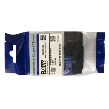 Blive 标签机色带，PET，18mm×8m，蓝底黑字 BL-541