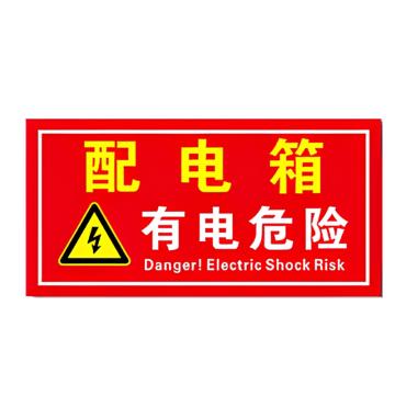 安赛瑞 电箱安全标识配电箱-有电危险 30*15cmPVC板 5张起订 EA100889
