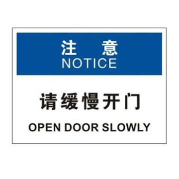 Blive OSHA注意标识-请缓慢开门，1mm铝板，250×315mm BL-AL-32698