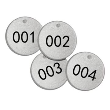 安赛瑞 反光塑料号码吊牌-圆形，Ф38.1mm，银底黑字，号码001-025 14784