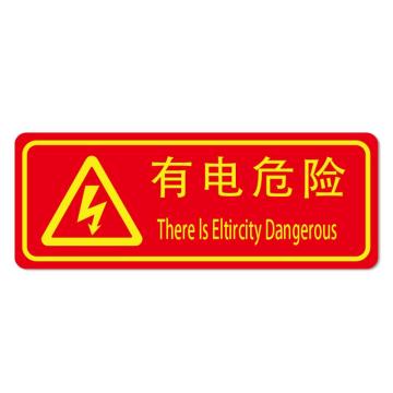 安赛瑞 经济型自发光地贴-有电危险，自发光不干胶，140×360mm 21639
