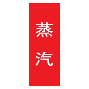 嘉辽 管道标识，蒸汽，竖红底白字，40×200mm，自粘性乙烯材质 EJLGB1185