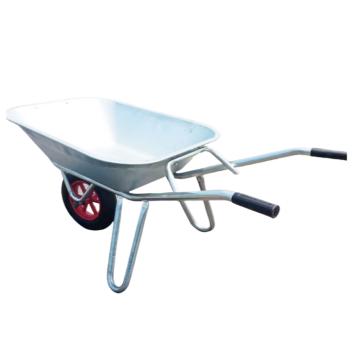谦格 金属园林农用轻型人力手推搬运翻斗车灰斗车载重100kg 银DQC-02,单实心轮,长宽高128.5×68×65mm