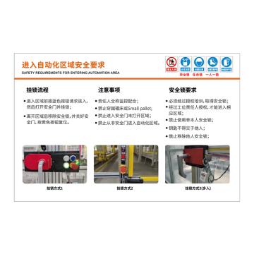 戴利 安全锁标识牌，419*275mm 5毫米亚克力高清UV打印
