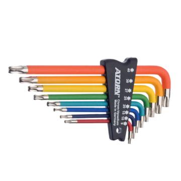 哈恩库博 HAHN+KOLB ATORN TX 8件套内六角扳手套装T9-T40，球头，彩色漆面 52146150