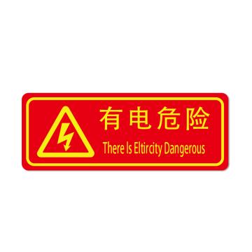 安赛瑞 PVC消防安全标识贴有电危险 140×360mm 2张装 10包起订 EA101007