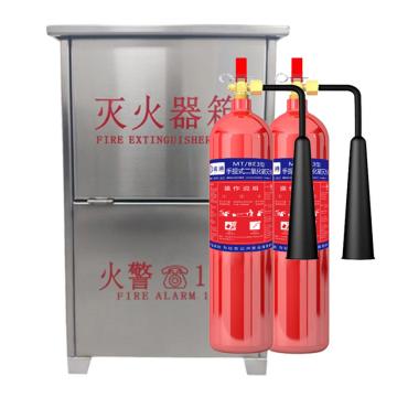 蓝消 二氧化碳灭火器套装（高瓶体），720*450*220mm 套装-MT/BE3*2（高）-304不锈钢0.6mm