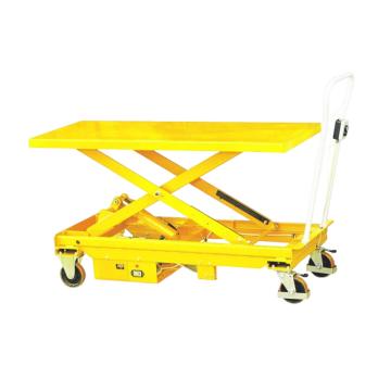 Raxwell 500Kg电动升降平台车台面1200*800mm 高度430-1220mm PU轮 54Ah/12V启动电池 RMPE0051