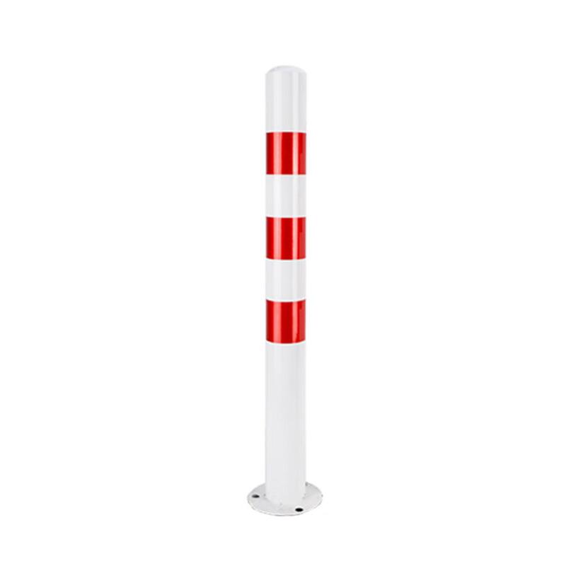 月桐 加厚直杆款警示柱φ76mm 高750mm 底座φ140mm 红白色 YT-XJSZ21