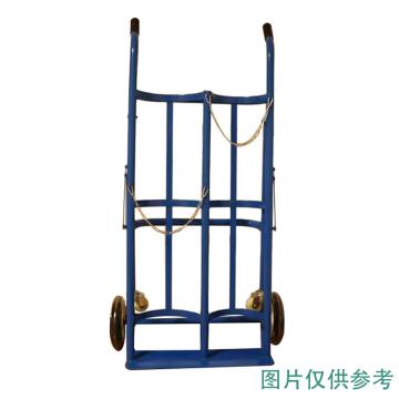 环岛 碳钢双气瓶推车最大载重2*40L钢瓶 10寸静音橡胶轮,蓝色