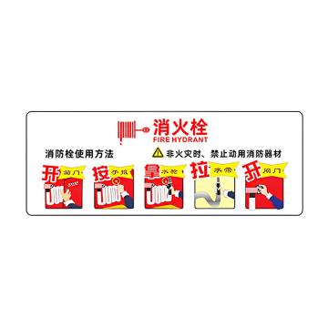安赛瑞 灭火器箱透明贴，火警119警示贴，12x30cm，消火栓图 1H02117