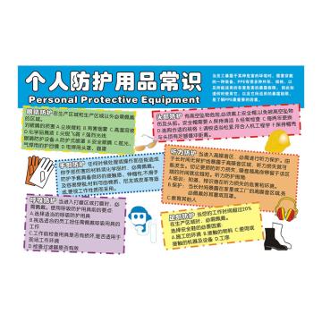 Raxwell 安全教育挂图-个人防护用品常识，750mm（长）*500mm（宽），1.5mmABS塑料板 RSSJ0082