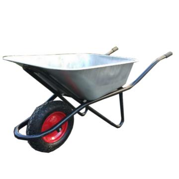谦格 金属园林农用轻型人力手推搬运翻斗车灰斗车载重100kg 黑DHC-01,单充气轮,长宽高145×61×65cm