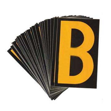 安赛瑞 1“ 磁性字母标识-字高1”，黄底黑字，软质磁性材料，共130片，包含A-Z各5片 34510
