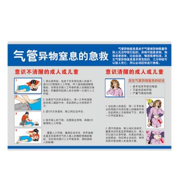 Raxwell 安全教育挂图-气管异物窒息的急救，750mm（长）*500mm（宽），1.5mmABS塑料板 RSSJ0040