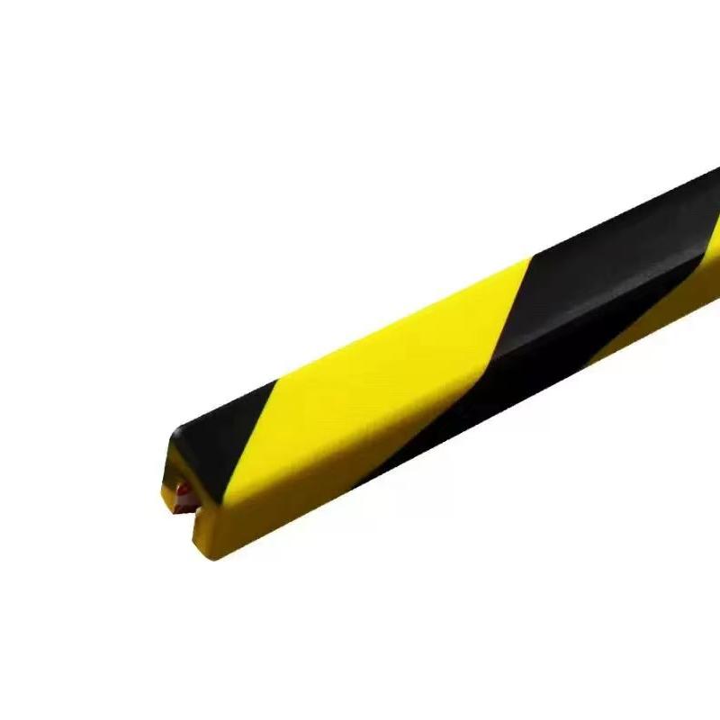 月桐 方型U型防撞条警示条黄黑色 1000×25×25mm 厚3cm pu 自带背胶 YT-XCAFZTY9