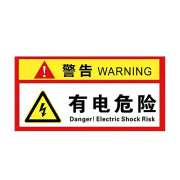 SAFEWARE 电箱安全标识警告-有电危险 30*15cmPVC板 5张起订 EA100888