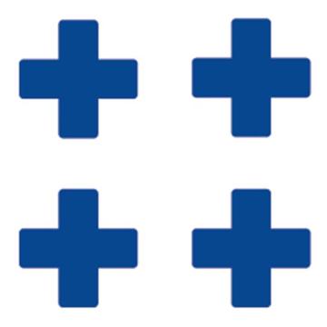 Raxwell 桌面5S定位贴-十型，30*30*10mm，蓝色，0.45mm RSSF0017