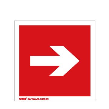 安赛瑞 自发光消防警示标签-箭头，自发光不干胶，100×100mm 20232