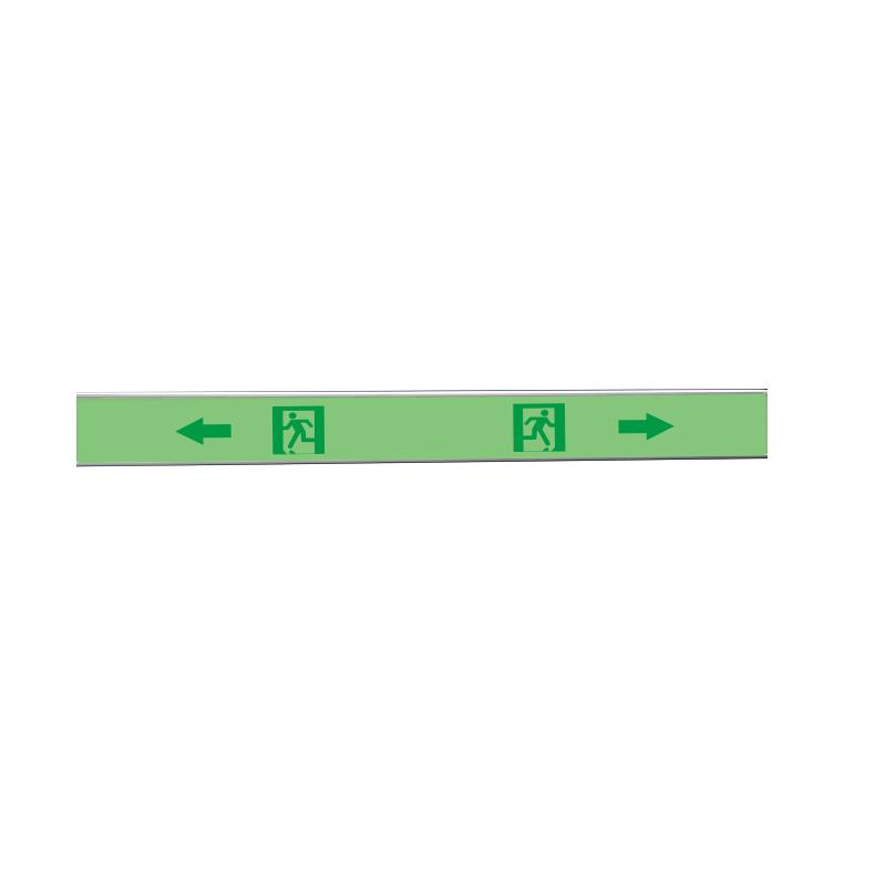 帛拉 夜光墙面疏散标志线左右双向，长款，1.0mm夜光板，铝合金边框，1000*95*5mm 84016