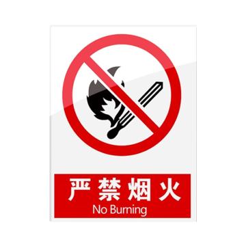 安赛瑞 安全警示指示牌严禁烟火 20*30cm红色 亚克力 10张起订 EA101108