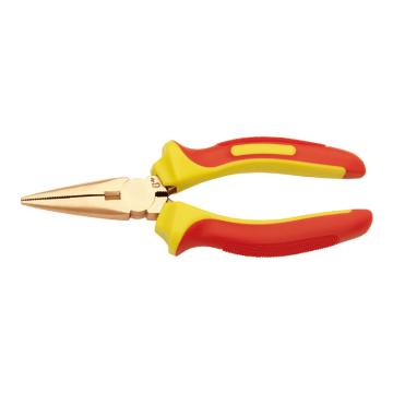 桥防 防爆VDE绝缘注塑尖嘴钳6"，铝青铜 T86202-1002AL