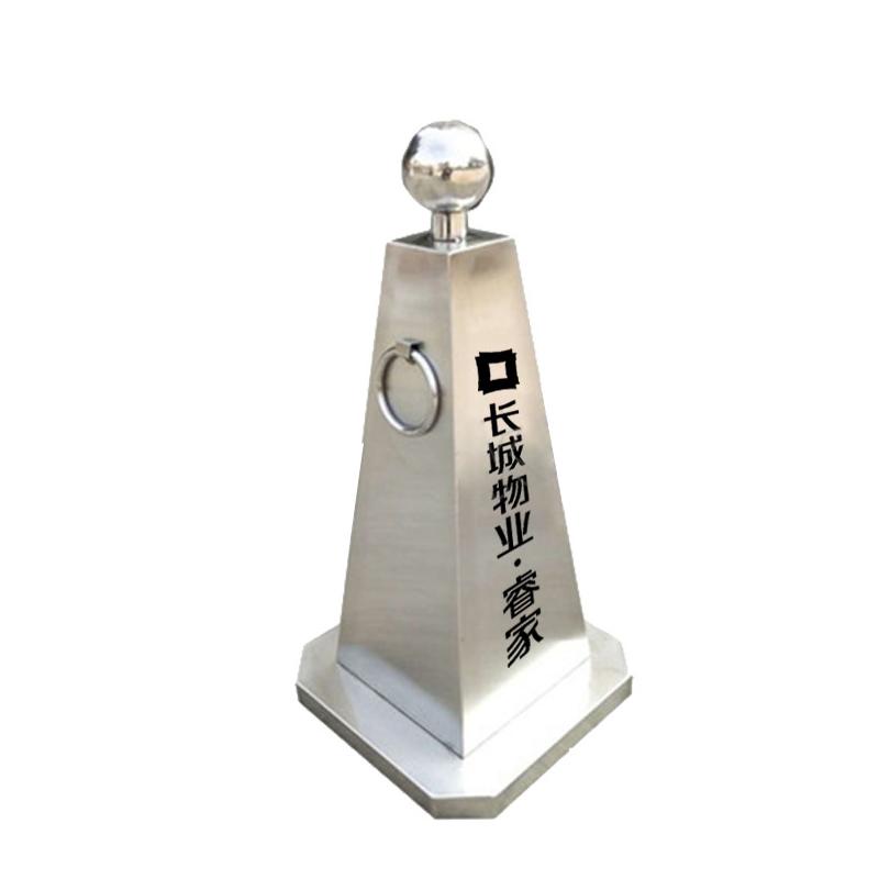 月桐 不锈钢圆球路锥银色 300×300×600mm 约3.5kg 长城物业睿家logo DYT-XCS0080