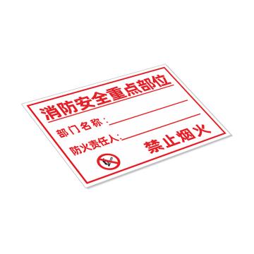 安赛瑞 消防责任人标识牌，PVC告示牌，消防安全重点部位，30x40cm 1H00090
