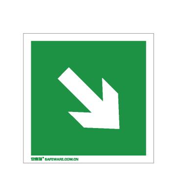 安赛瑞 消防警示标签-斜箭头，不干胶，100×100mm 20245