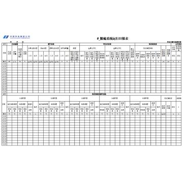 影艺随行 脱硫系统日报表，印刷品A3，297mm*420mm，100页/本 脱硫系统日报表-A3